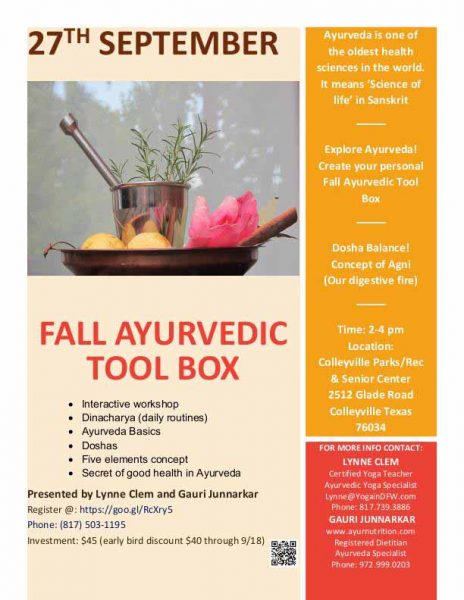 Fall Ayurvedic Tool Box (Sept 2016)