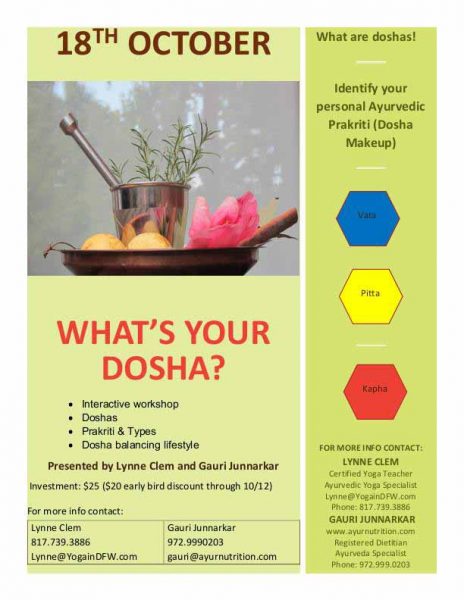 What’s your Dosha? (Oct 2016)
